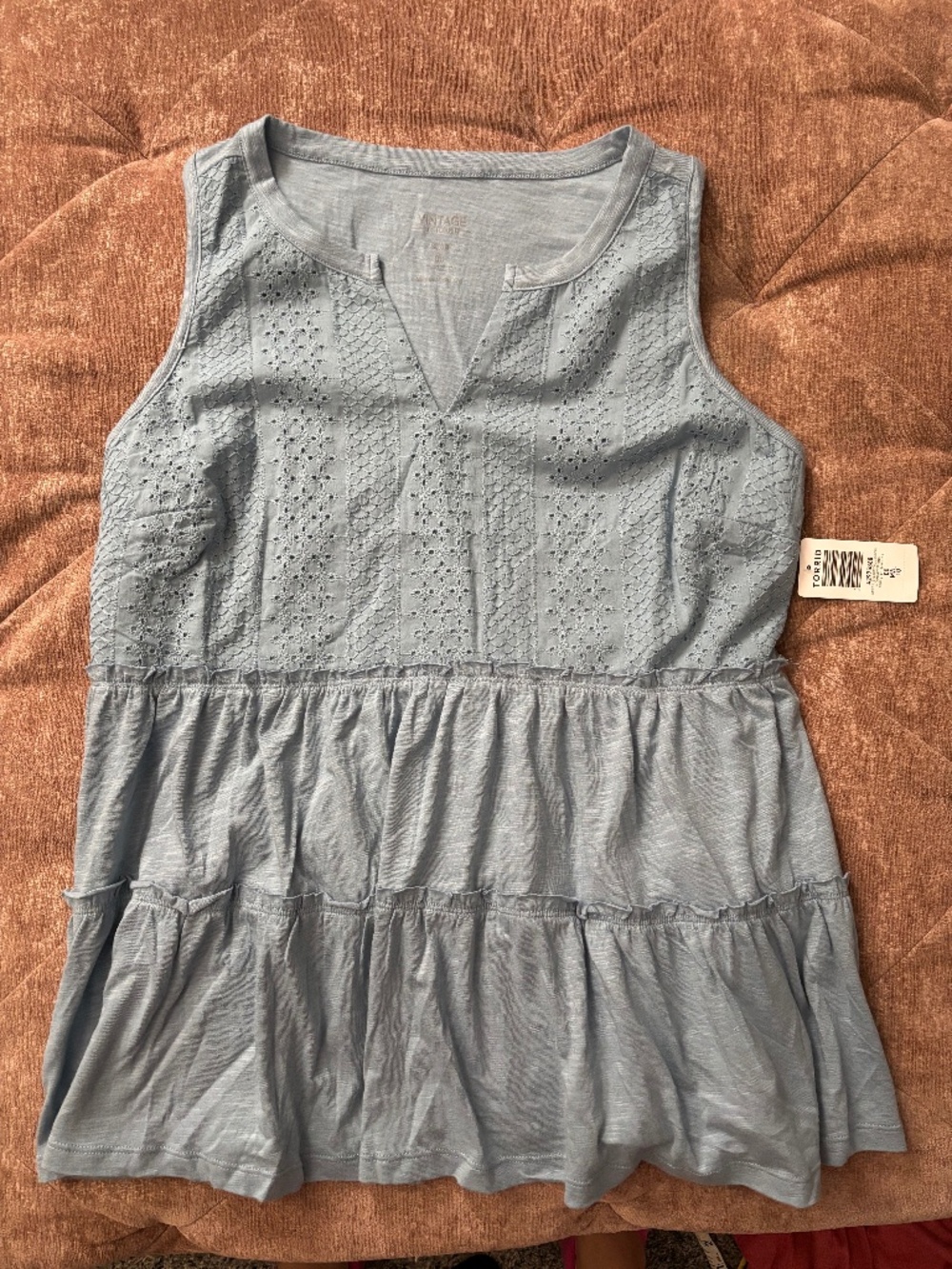 Torrid blue dressy tank top 00x large 10 mountain spring